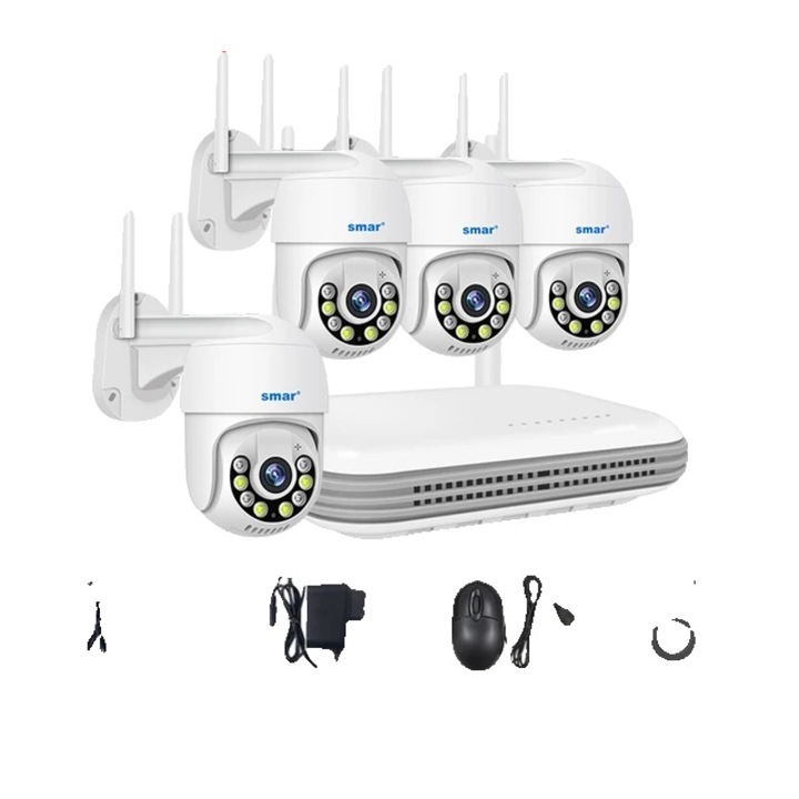 Videó megfigyelő készlet, 8CH NVR X 4 kb 3mp