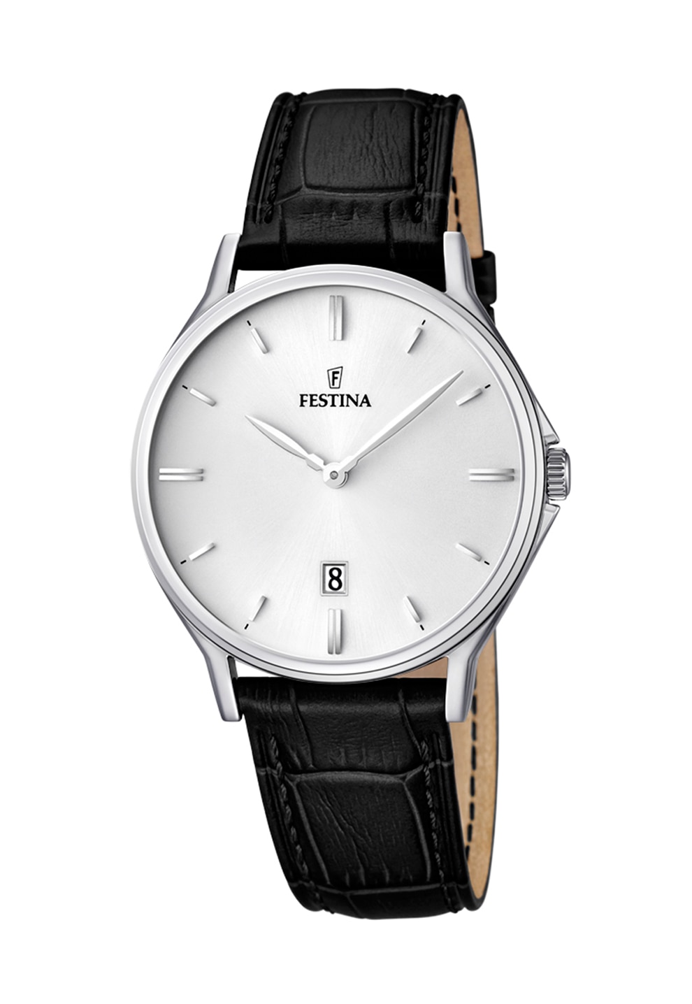 Festina, Ceas cu functii multiple si curea de piele, Negru