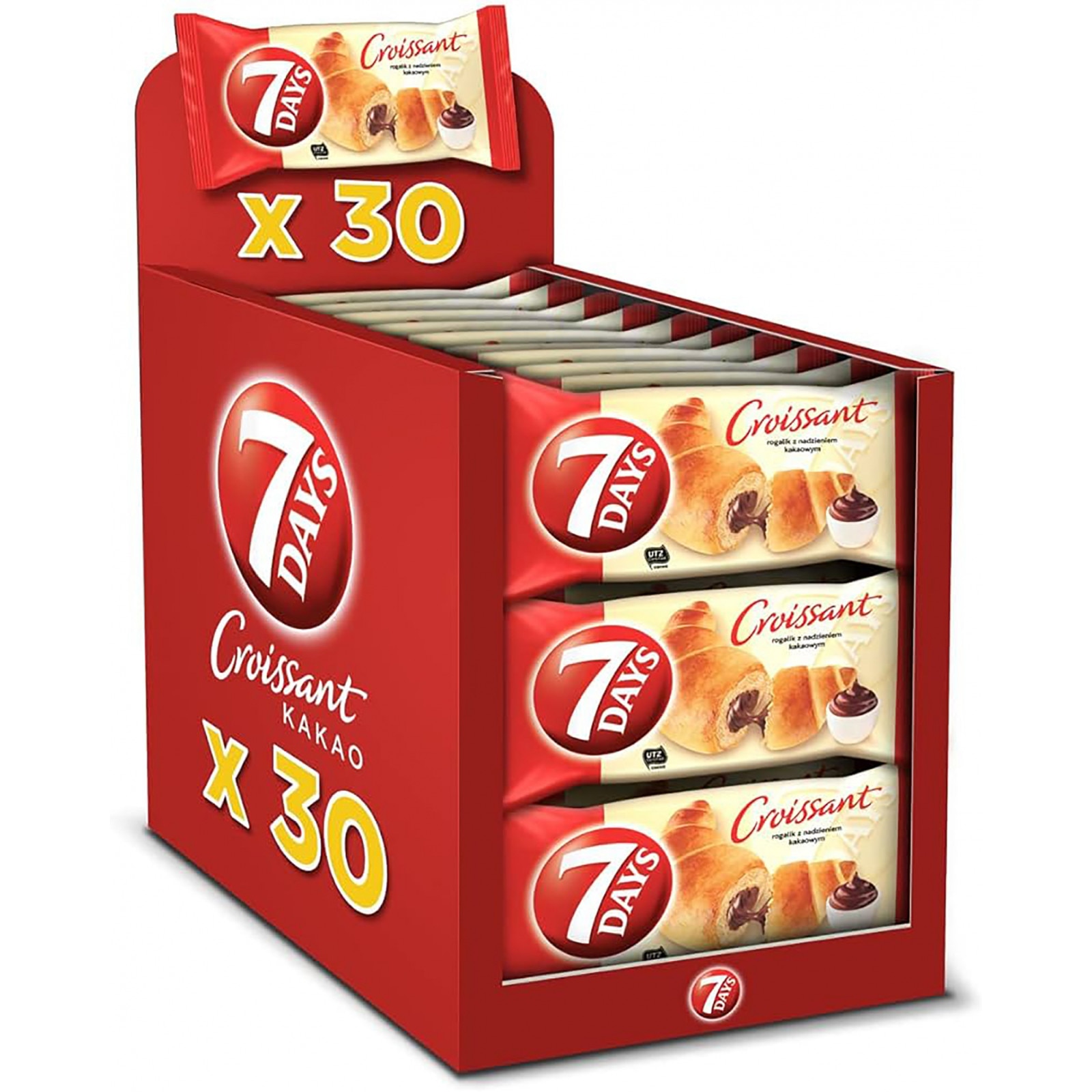 Croissant Cacao, bax 30 buc x 60 g, 7 DAYS - eMAG.ro