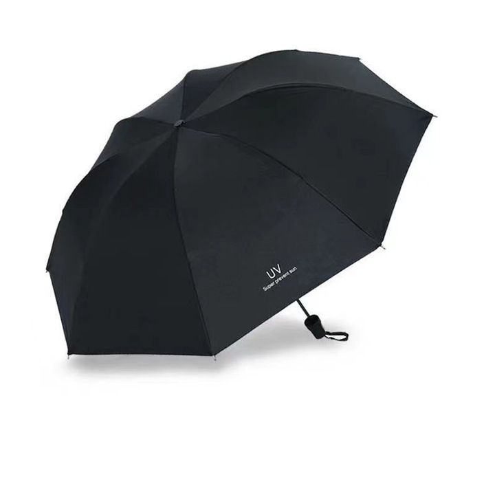 Umbrela dama, OVERTANG, Compacta, Manual, Rezistenta la vant, 96cm, Negru