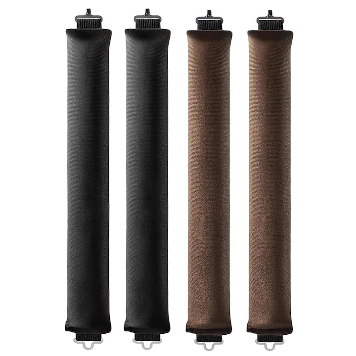 4 db OVERTANG hajcsavaró készlet, textil, 1,2 hüvelykes, barna/fekete