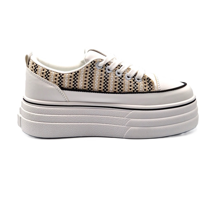 Tenisi dama low-top flatform, Alb