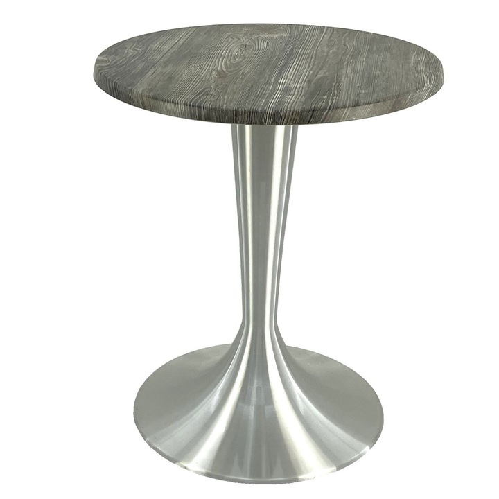 Masa de bistro rotunda D60xh74cm Raki Old Pine, blat werzalit si baza aluminiu