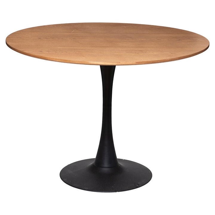Masa dining, Elias, rotunda, metal, MDF, D.102 cm