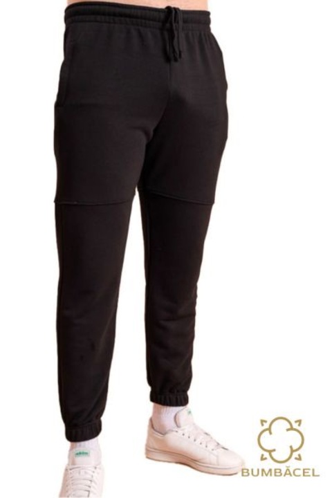 Pantaloni pentru barbati negri Bumbacel