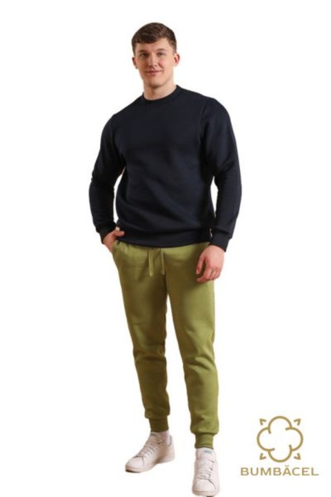 Pantaloni pentru barbati verzi cu siret Bumbacel