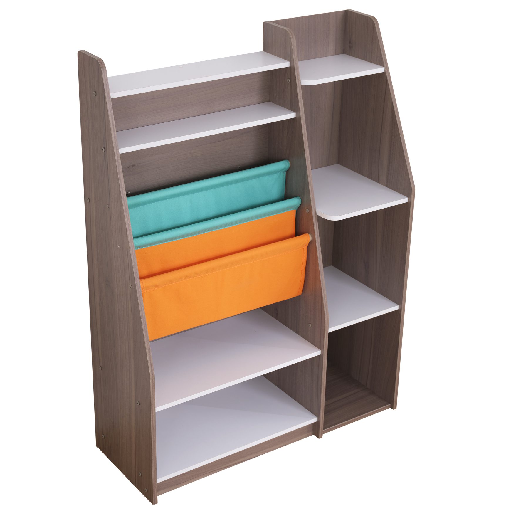 Raft pentru copii, cu organizator pentru carti si reviste - Gray Ash ...