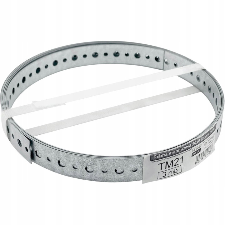 Banda de montare perforata, din otel, dulgherie, 3m, 20x0, 8mm, Techniki Zamocowan
