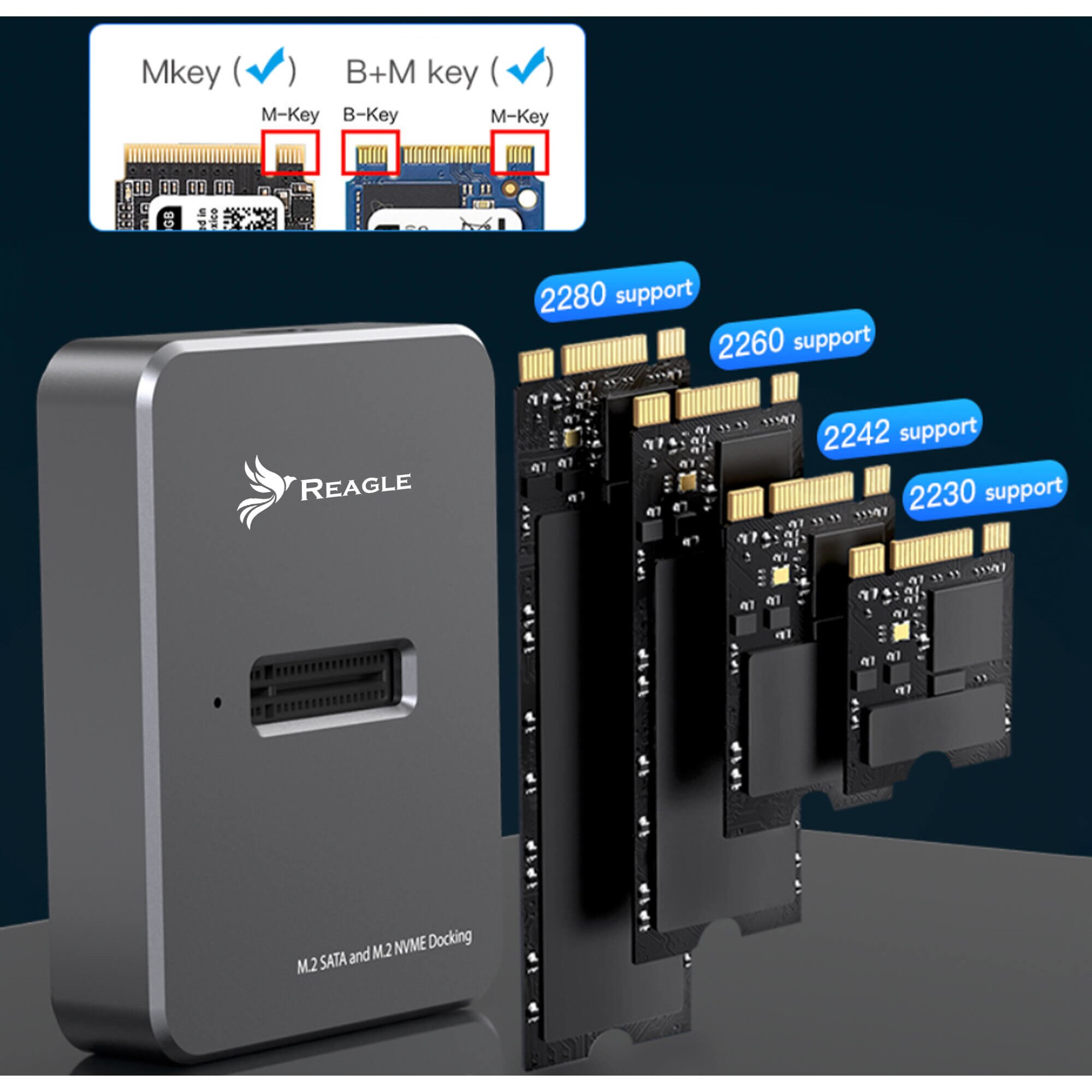 Адаптер SSD M.2 Nvme Sata Drive Pocket USB-C 3.2 Reagle - eMAG.bg