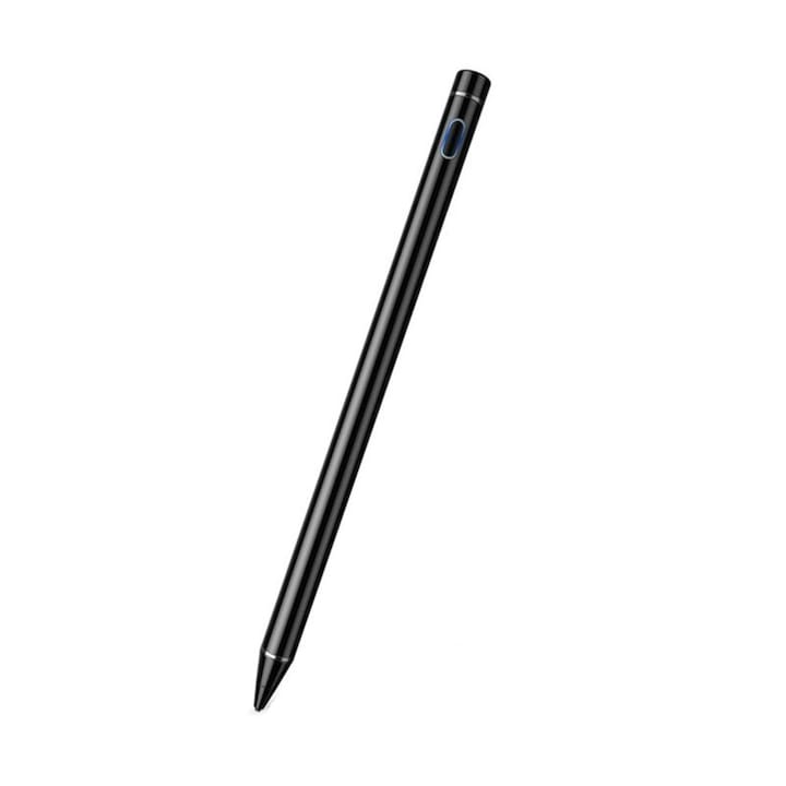 Stylus Digital ceruza, univerzális kompatibilitás, Micro-USB csatlakozó kábellel, fekete