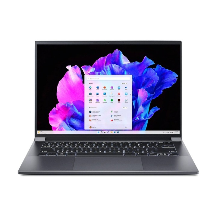 Лаптоп Acer Swift X SFX14-71G, 14 инча 2880 x 1800, Intel Core i7-13700H 14 C / 20 T, 3.7 GHz - 5.0 GHz, 24 MB кеш, 16 GB DDR5, 1 TB SSD, Nvidia GeForce RTX 4050, Windows 11