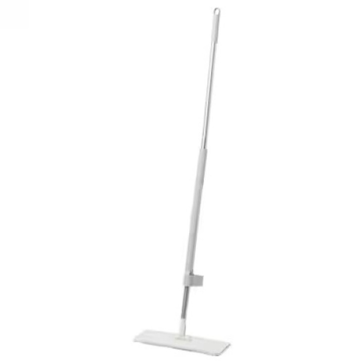 Mop plat, maner din inox, cu laveta detasabila din microfibra, 12x37cm, se pliaza, usor de depozitat, gri