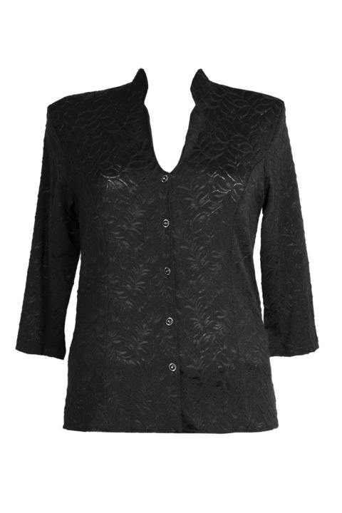 Bluza dama, din dantela, neagra, Negru