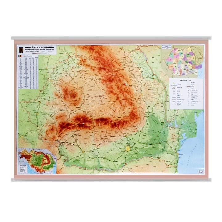 Карта на Румъния 100 х 140 см