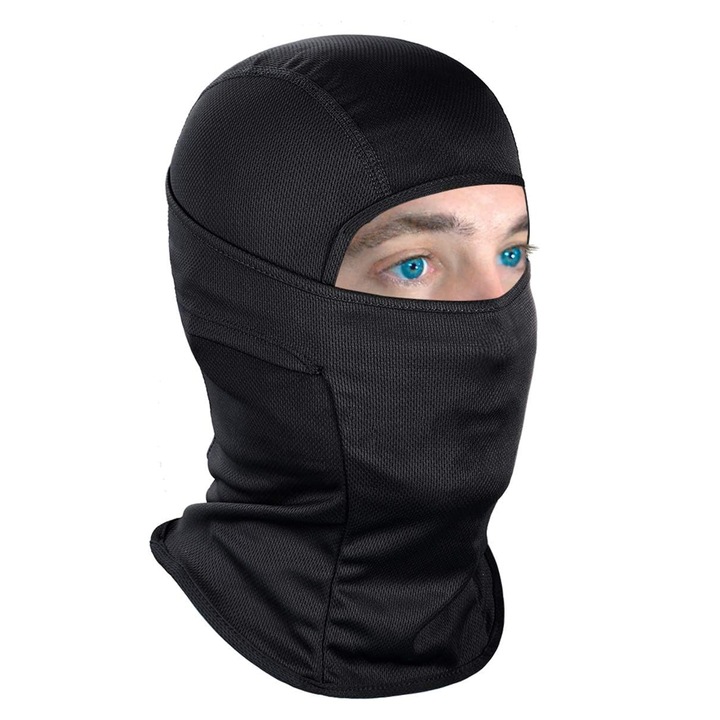 Balaclava Balaclava sporttevékenységekhez, NUODWELL, 3 részes szett, poliészter anyag, jó légáteresztő, univerzális, különféle szabadtéri sportokhoz alkalmas, fekete