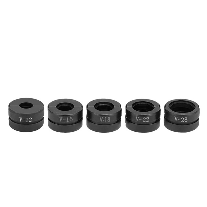 Set 5 falci hidraulice pentru sertizare tevi, Compatibil cu Pex, V 12-28 mm, Negru