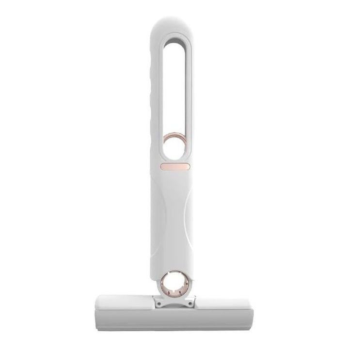 Mop de mana eMazing, mini-portabil, cu sistem de stoarcere, dispozitiv de curatat manual, cu burete absorbant, material PVA, multisuprafete si geamuri, 29.5 x 15.5 cm, alb