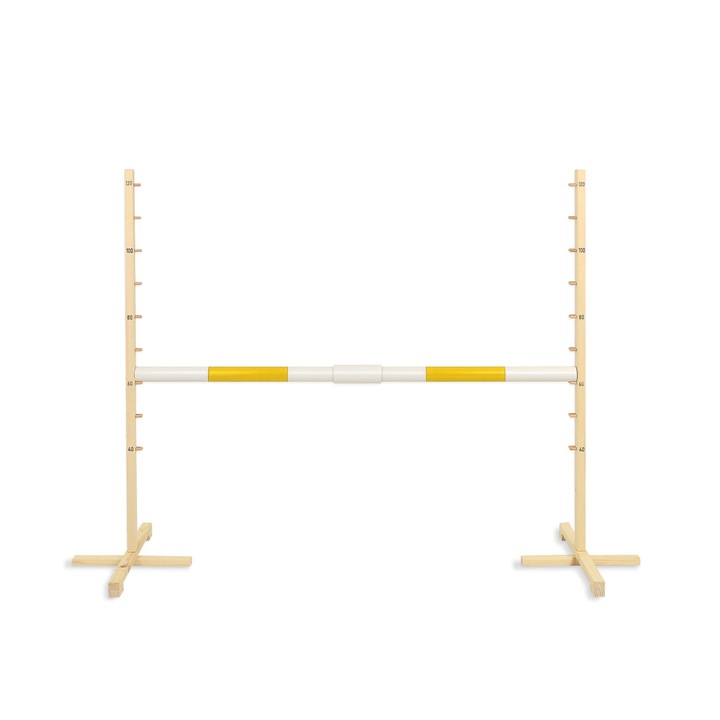 Obstacol de sarit pentru copii, Super Hobby Horse, 160x120 cm, Galben/Alb/Natur