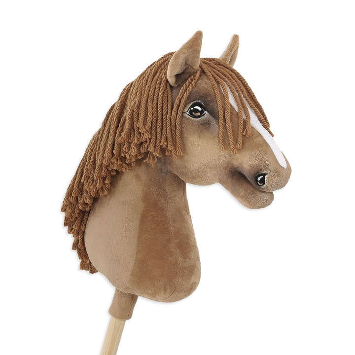 Интерактивна играчка, Super Hobby Horse, дърво/плюш, 74 см, кафяв/естествен