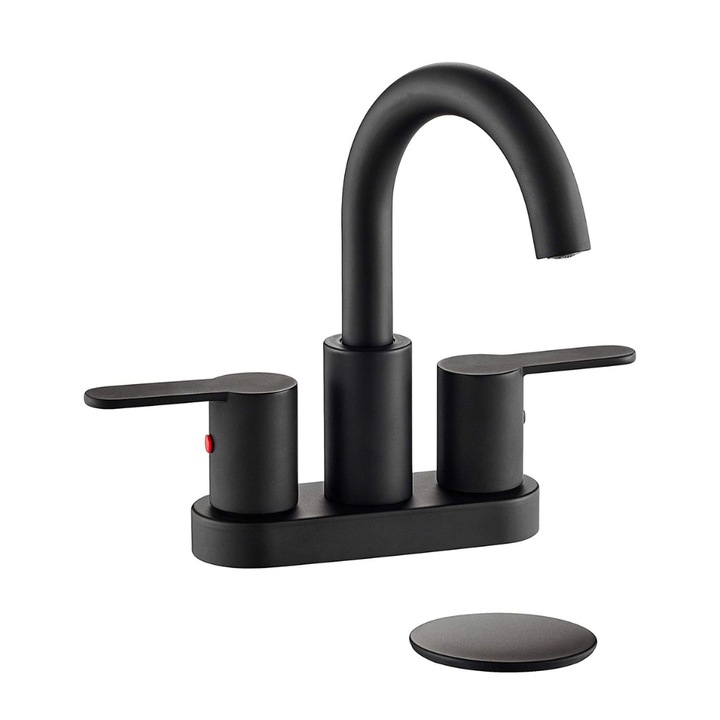 Kompakt fürdőszobai mosogató csaptelep egyedi kialakítással, fekete