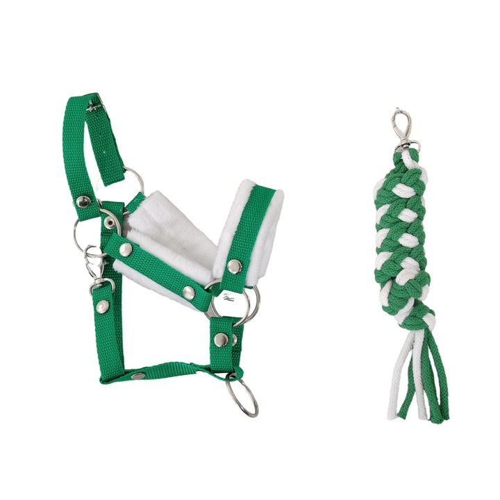 Állítható lókötő, Super Hobby Horse, Textil, Fehér, Zöld