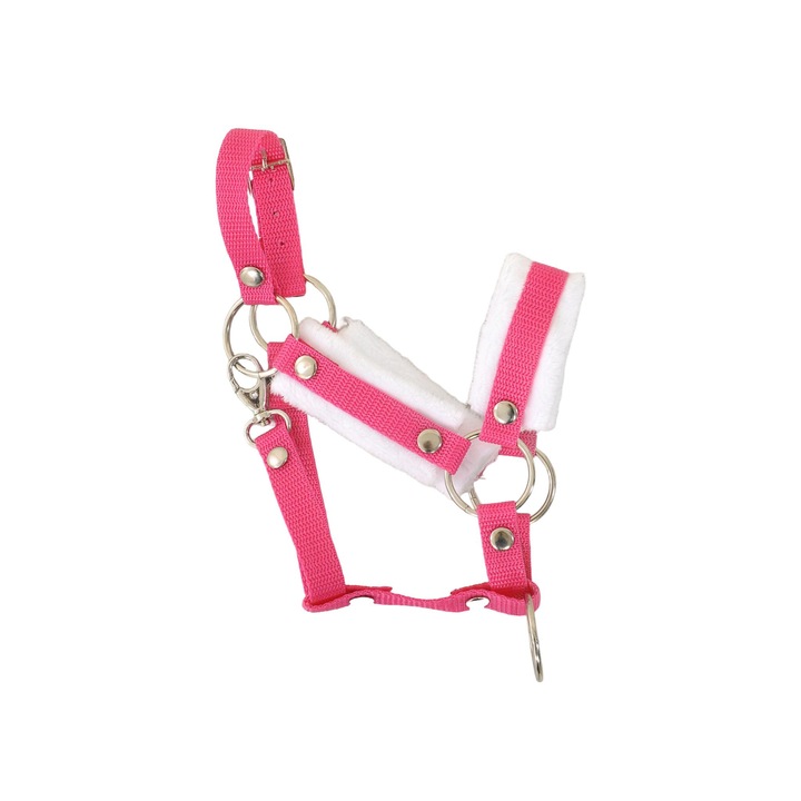 Állítható lókötő, Super Hobby Horse, Textil, Fehér, Rózsaszín