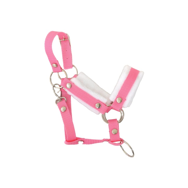 Állítható lókötő, Super Hobby Horse, Textil, Fehér, Rózsaszín