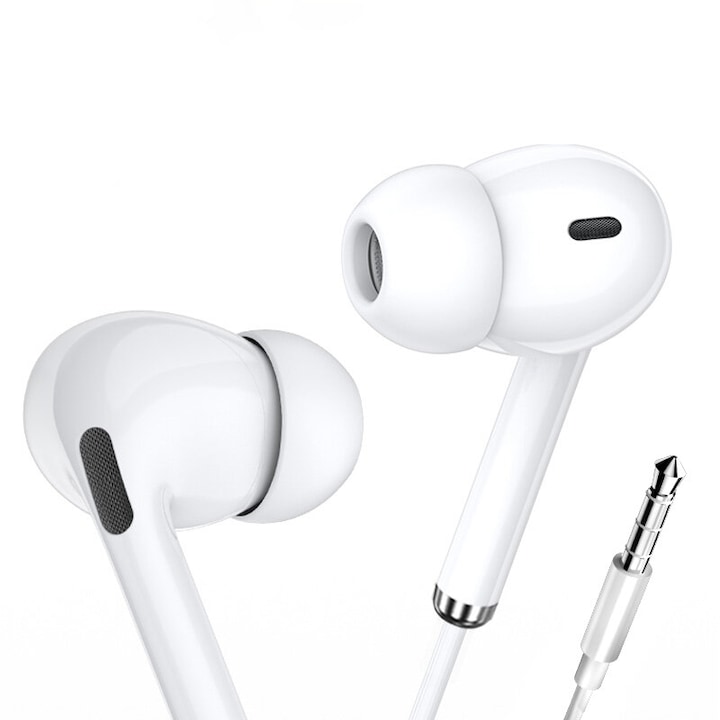 Casti cu fir, TM Electron, Microfon incorporat, 20Hz, 94db, Jack 3.5mm, Roz