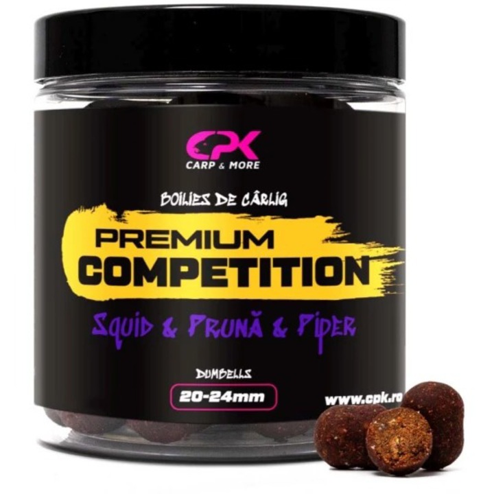 Boilies carlig CPK competition squid & pruna & piper 20 & 24 mm dumbells, 100 g