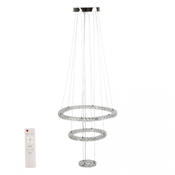 Candelabru LED, Lightex, 78 W, 3000K+4500K+6500K, 7020 lm, 220 V, Telecomanda, Crom