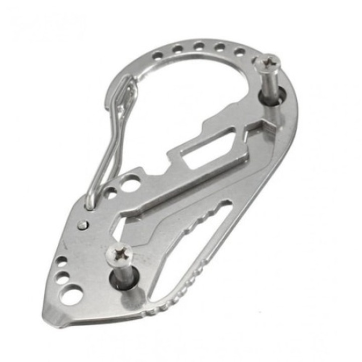 Ключодържател с карабинер, с поддържаща система за 10 ключа, никелиран, Dactylion®