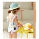 Costum de baie Ananasi Drool, alb, 8-9 ani
