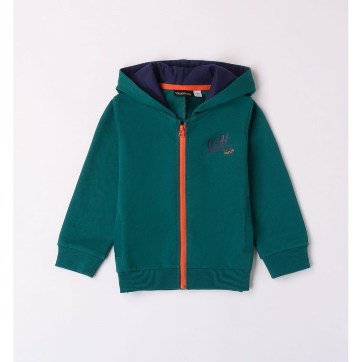 Kapucnival és mintával ellátott kapucnis kapucnis fiúknak, Sarabanda, 0.7044, zöld