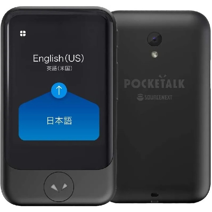Intelligens PockeTalk Vocal digitális kétirányú fordító 170 nyelvre és dialektusra, hang, szöveg, fényképek, Wi-Fi, 2,4 hüvelykes érintőképernyő, 8 Gb, fekete