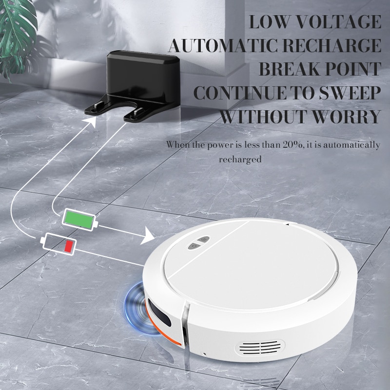 Robot de aspirare, EYUSALL, Control inteligent APP, Wi-Fi, Mop, 4000pa, Recipient praf 335ml, Recipient apa 100ml, 3000mAh, Alb