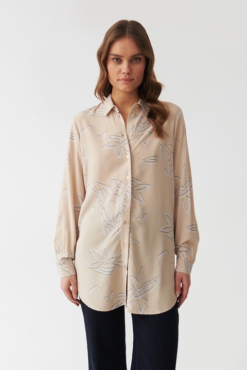 Tatuum, Camasa cu model floral Libu, Alb fildes