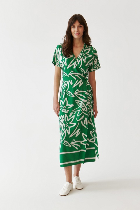 Tatuum, Rochie midi petrecuta Zerwi, Verde aquamarin