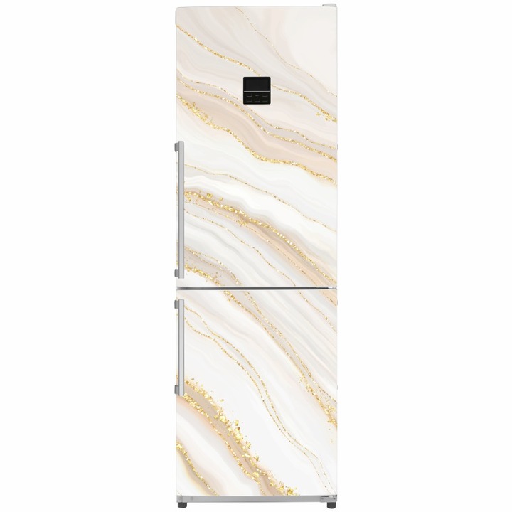 Autocolant pentru frigider, Priti Global, Marmura crem, 60x200 cm