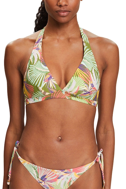 ESPRIT Bodywear, Горнище на бански с тропическа шарка, Многоцветен