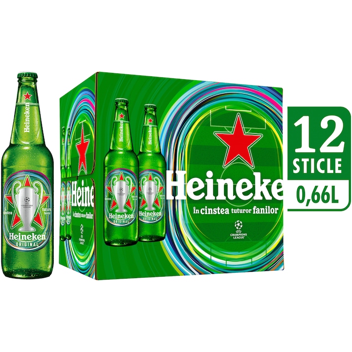 Bere Blonda Heineken, Sticla, 12 x 0.66l