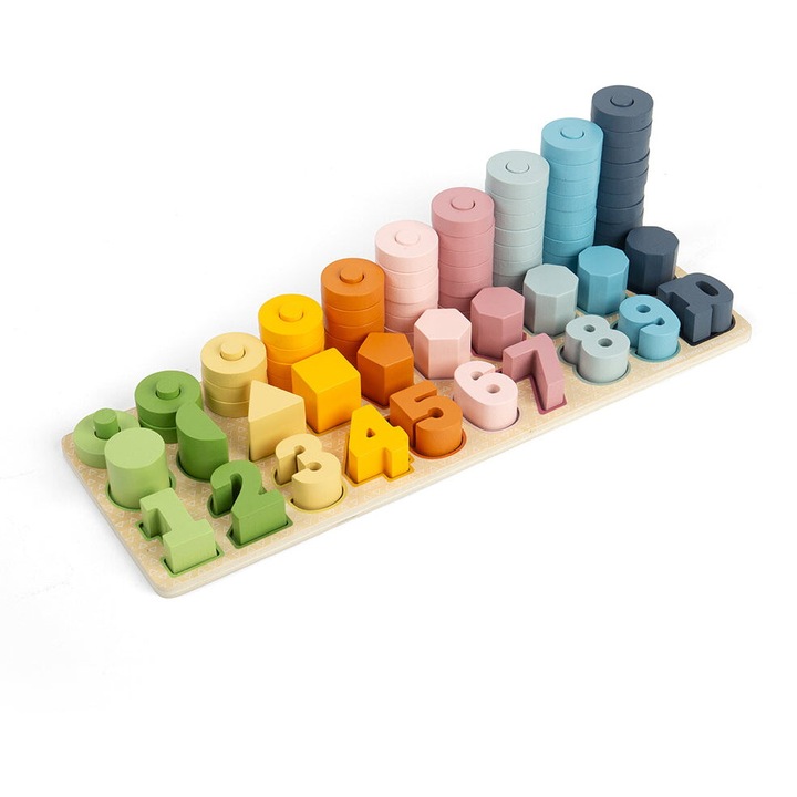 Joc educativ Numaratoare cu discuri si forme geometrice BIGJIGS Toys