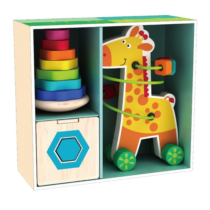 Jucarie interactiva si educativa Montessori, pentru bebelusi, copii 1/2/3 ani, Virovetix, fete si baieti