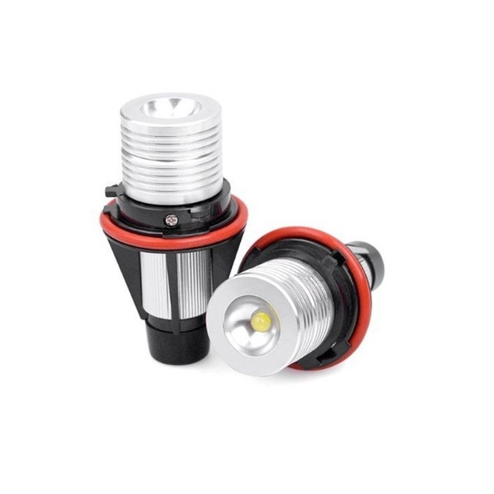 Set 2 Led becuri Angel eyes pentru BMW cu Canbus fara eroare alb 12V