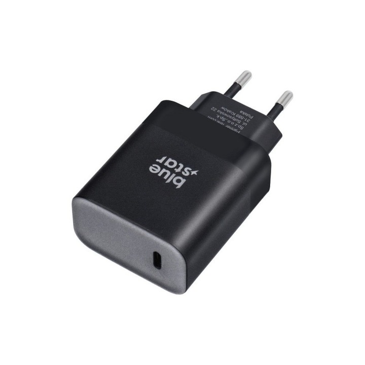 Incarcator retea Blue Star Iesire Usb-C, Putere 45W 3A, Quick Charge 4.0, Negru