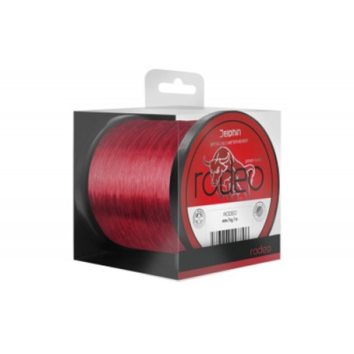 Nylon cérna/monofil Delphin RODEO 600 m, piros szín 0,28 mm