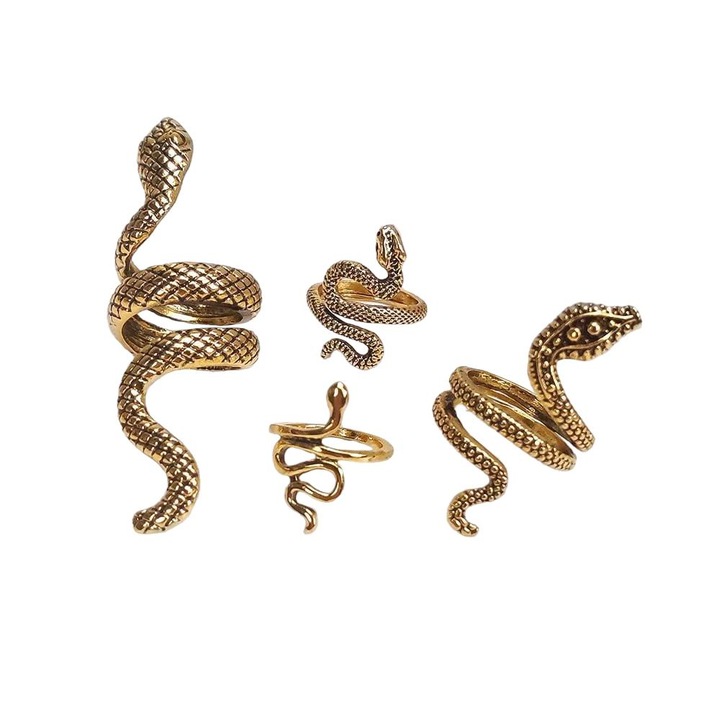 Set 4 Inele Dama, Aliaj, Auriu