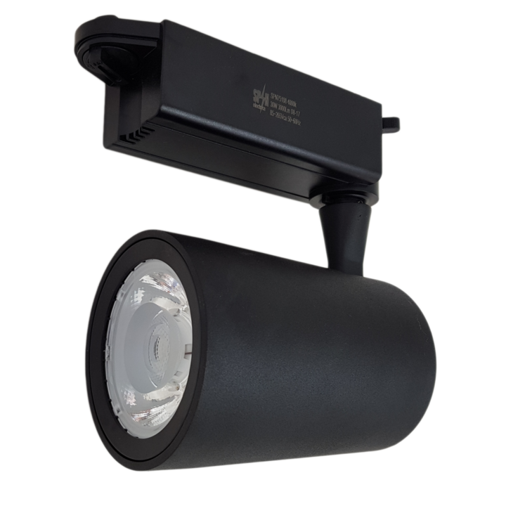 Spot pe sina Negru 30W, 4000K, lumina neutra, Ø96 x 170 x 130 mm, IP20, 50.000 Ore