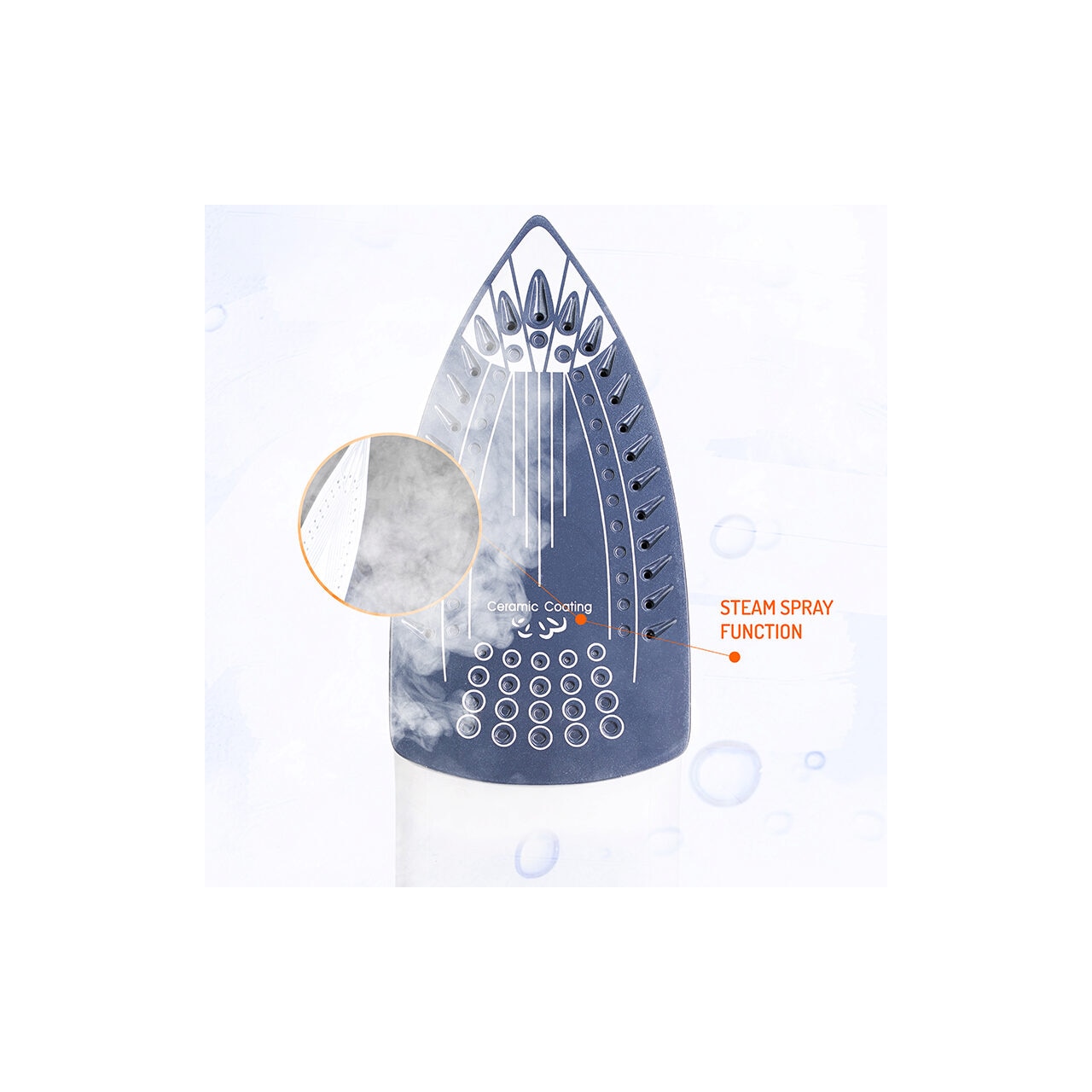 Fier de calcat ADLER AD5030 ceramic, 3000W, abur, 310ml, alb-cupru