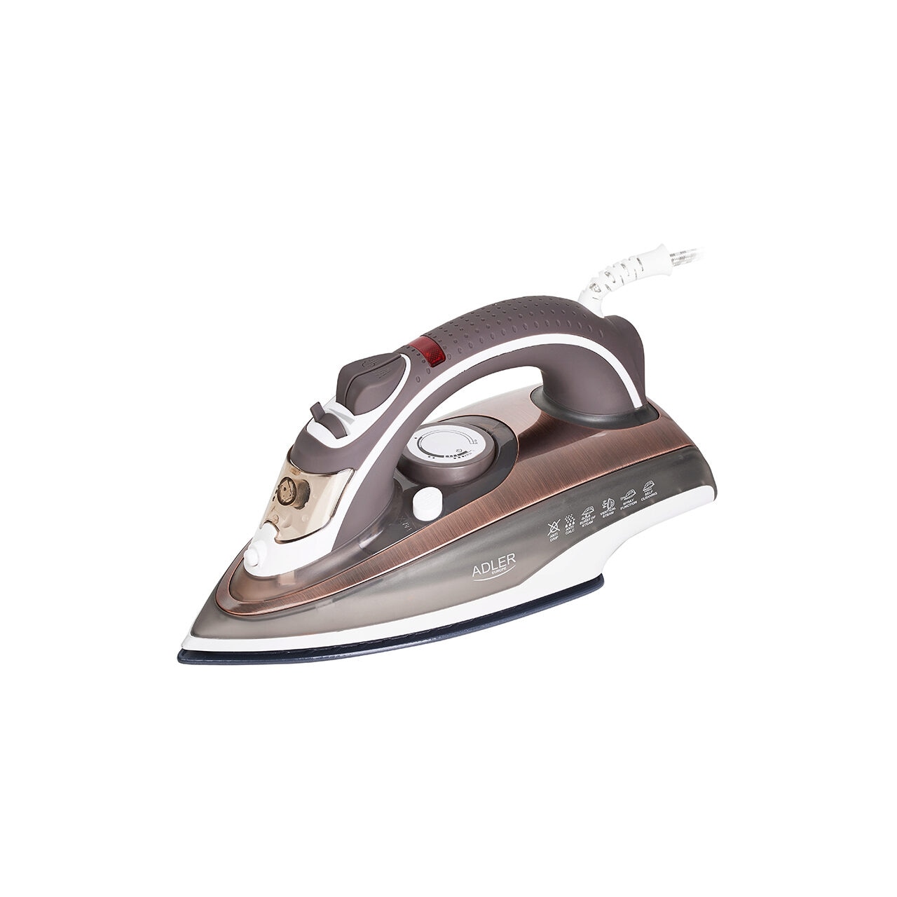 Fier de calcat ADLER AD5030 ceramic, 3000W, abur, 310ml, alb-cupru