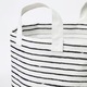 Cos de rufe, cu manere, 60l, pliabil, protectie de plastic pe interior, potrivit si pentru jucarii, alb/negru